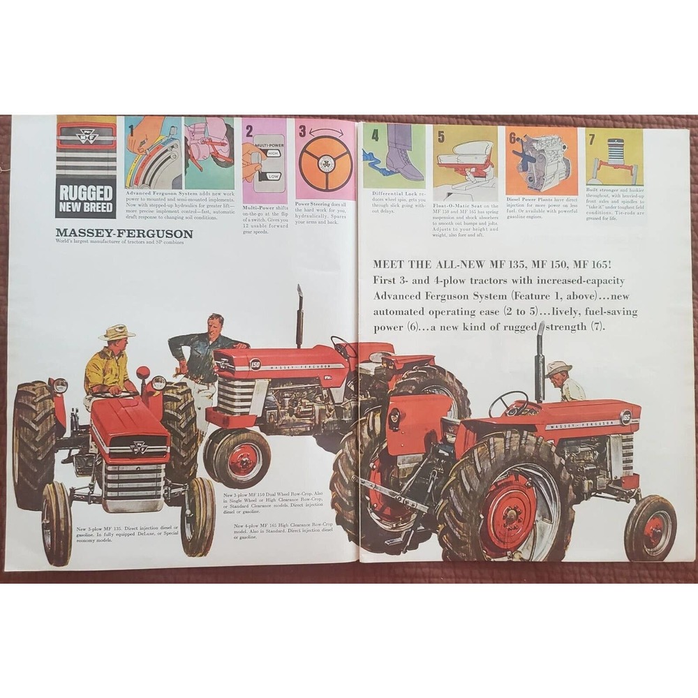 Massey Ferguson 4 Page Tractor Magazine Advertisement 1960's